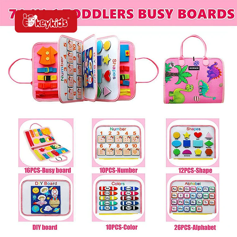 High Quality Educational Activity Sensory Toy Felt Busy Board For Kids W12D514